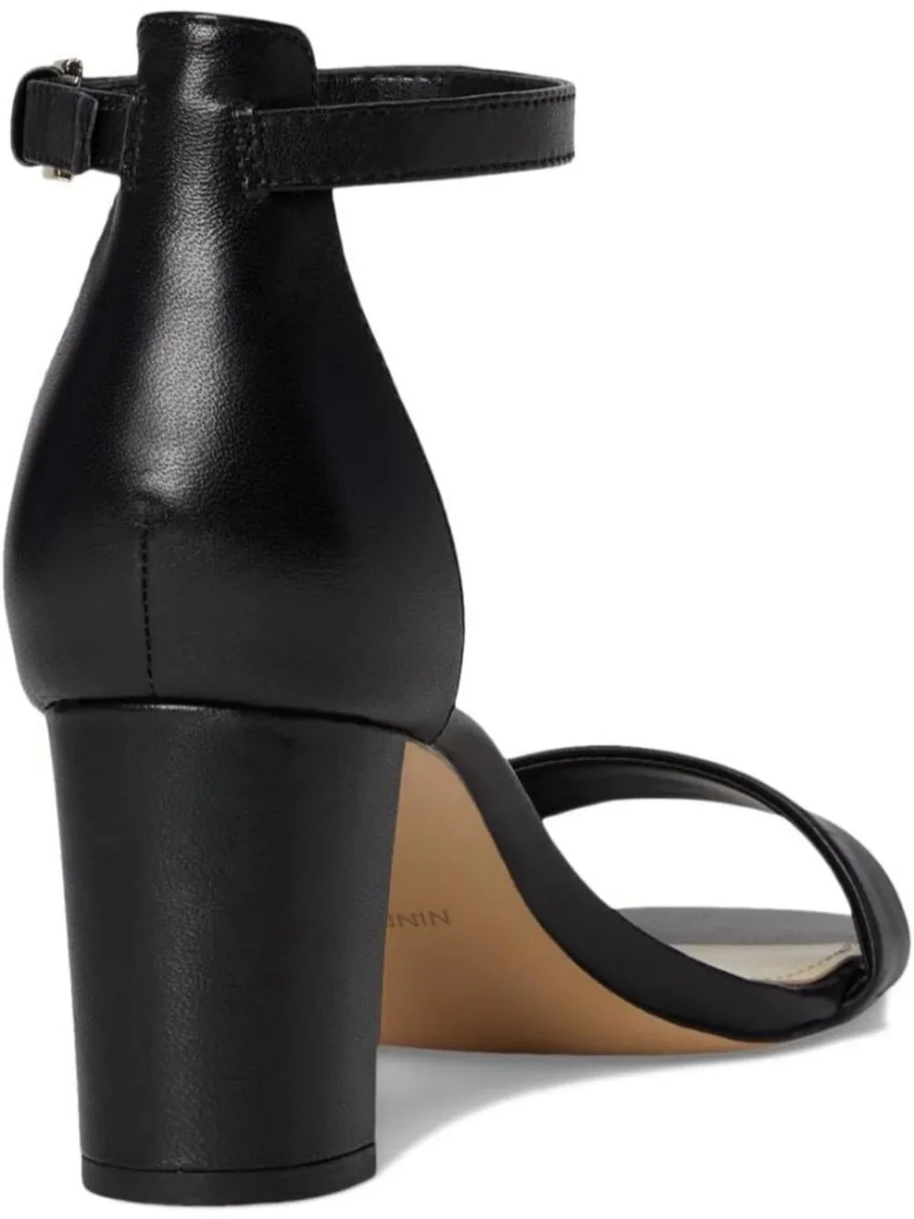 Women's Black Nappa Platform Round Toe Ankle Strap Wnpruce Heeled Sandal Shoes